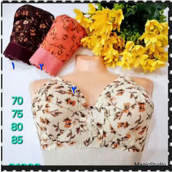 سوتین ساتن چاپی کش پهن کد 133