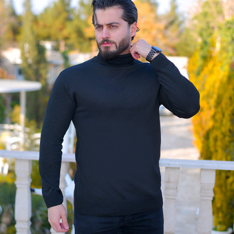 یقه اسکی مردانه مدل Hayko (مشکی)