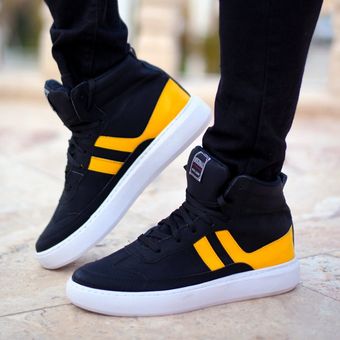 کفش ساقدار مردانه Sheniz (مشکی طلایی)