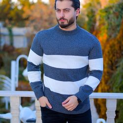 بافت مردانه مدل Alex(طوسی سفید )کد 6228