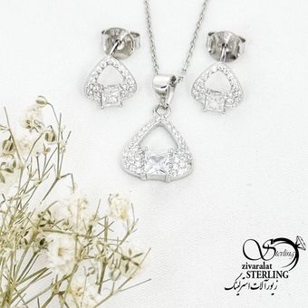 نیمست مثلث جواهری نقره ایتالیا کد 17360