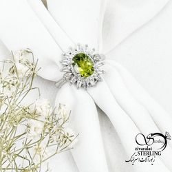 انگشتر نقره زبرجد عیار925 طرح جواهر کد 17372