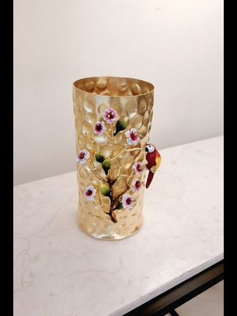 گلدان پرنده  برنجی