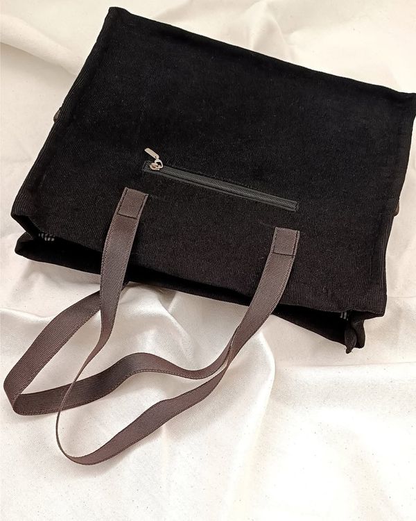 کیف پاییزه مخمل با نقاشی برجسته دستی