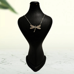 گردنبند استیل نقره ای طرح سنجاقک کد 102