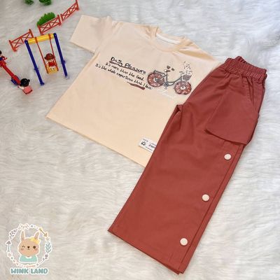 تیشرت و شلوار دخترانه بغل دکمه