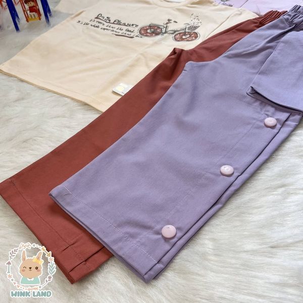 تیشرت و شلوار دخترانه بغل دکمه