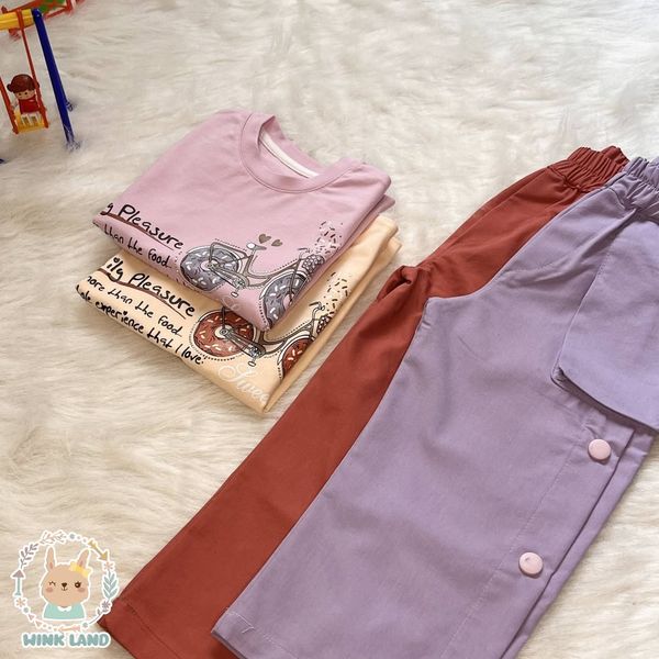 تیشرت و شلوار دخترانه بغل دکمه