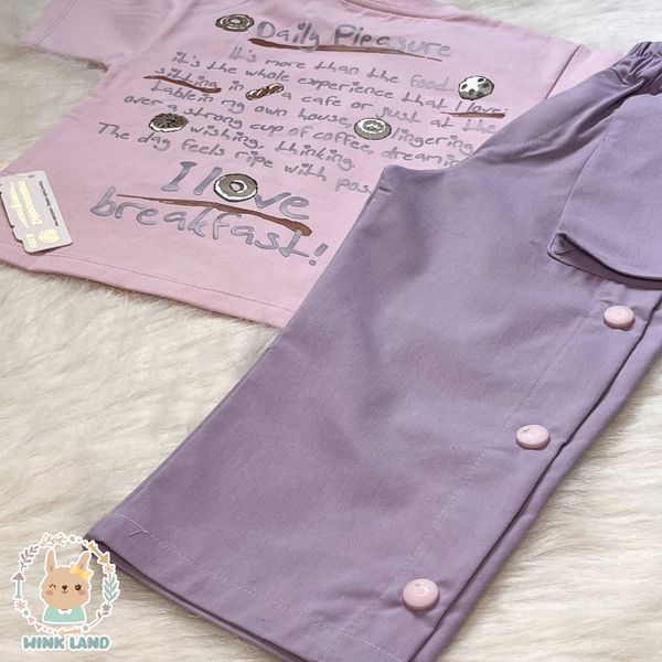 تیشرت و شلوار دخترانه بغل دکمه