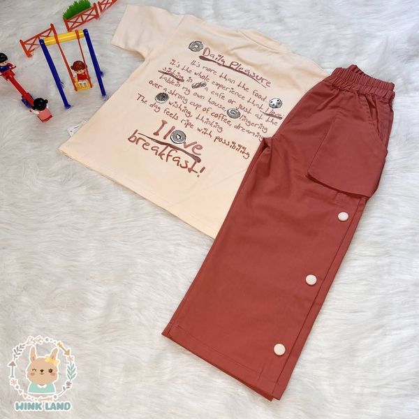 تیشرت و شلوار دخترانه بغل دکمه