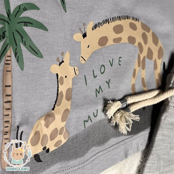 تیشرت شلوارک زرافه ای