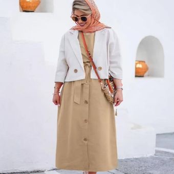 دو‌تیکه کت و سارافن دکمه چوبی  کد 247