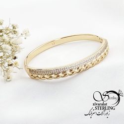 دستبند النگویی کارتیر طرح طلا برند ژوپینگ کد 17473