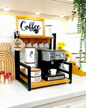 "استند چوبی کافه بار دو رنگ شیک برای آشپزخانه - غراب چوب"