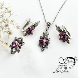 نیمست یاقوت سرخ نقره 925 عیار کد 17475