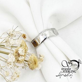 انگشتر نقره آیینه ای با نقره ایتالیا کد 17498