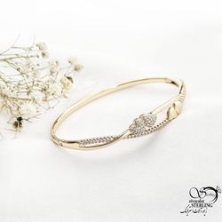 دستبند النگویی قلبی برند ژوپینگ کد 17516