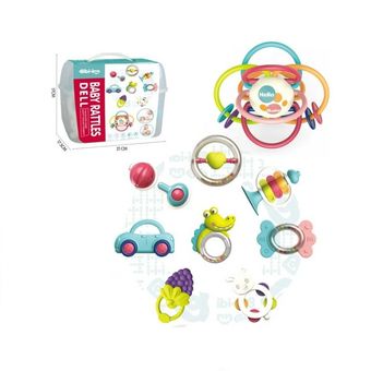 ست جغجغه و دندان گیر 9 عددی کیفی بی‌بی این | Bibi Inn