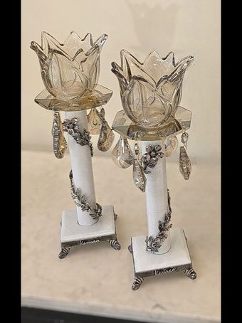 شمعدان سنگی گل کاغذی