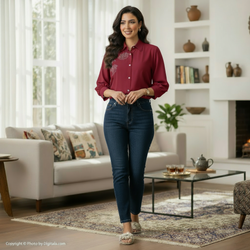 شومیز آستین بلند زنانه مدل نگین دار کد Z