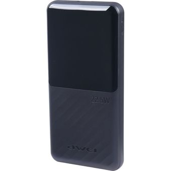 پاوربانک 10000 میلی آمپر اوی مدل Awei P76K توان 22.5 وات با کابل متصل