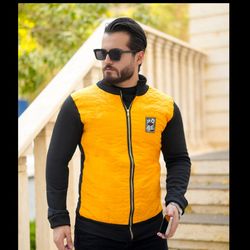 کاپشن مردانه مدل Bako (زرد) کد 6389