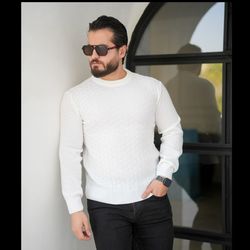 بافت مردانه مدل Carlo (سفید)کد 6419