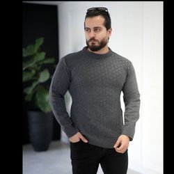 بافت مردانه مدل Carlo(زغالی )کد 6420