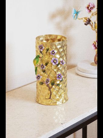 گلدان  پرنده برنجی