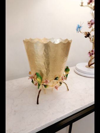 سطل/ گلدان برنجی | مدل تاجگون