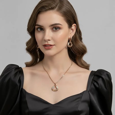 نیم ست طرح طلا مدل ورساچه برند ژوپینگ