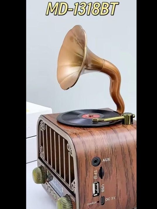 رادیو اسپیکر طرح گرامافون مدل MD-1318 bt