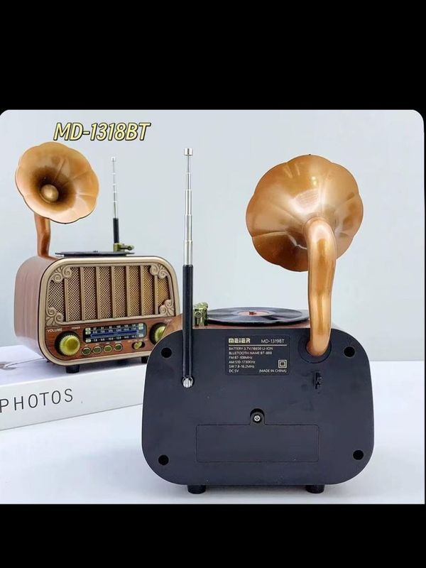 رادیو اسپیکر طرح گرامافون مدل MD-1318 bt
