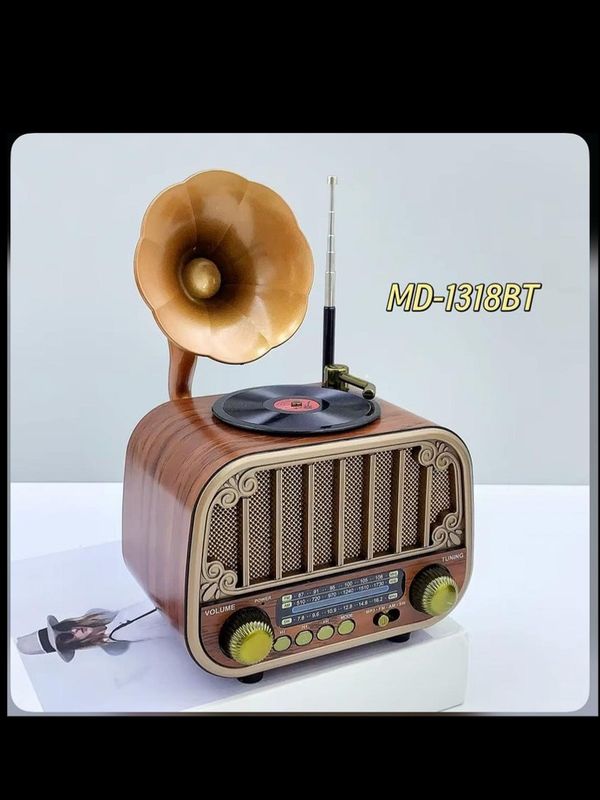 رادیو اسپیکر طرح گرامافون مدل MD-1318 bt