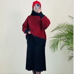 پلیور بافت یقه اسکی راه راه زنانه و دخترانه