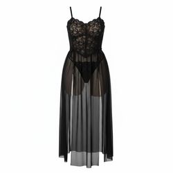 پیراهن دانتل و حریر چاکدار