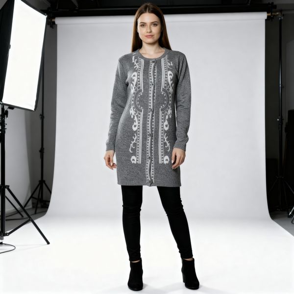 پولیور و مانتو تونیک بافت زنانه طرح‌دار برند نوژا  ترک