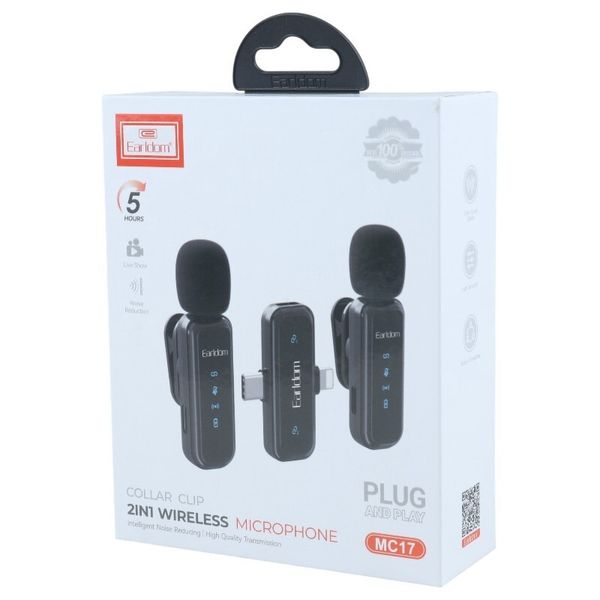 میکروفون یقه ای بی سیم Earldom ET-MC17 Type-C / Lightning