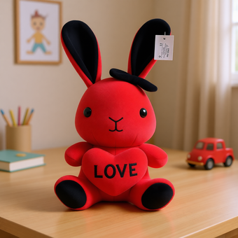 عروسک پولیشی خرگوش قرمز LOVE (وارداتی)