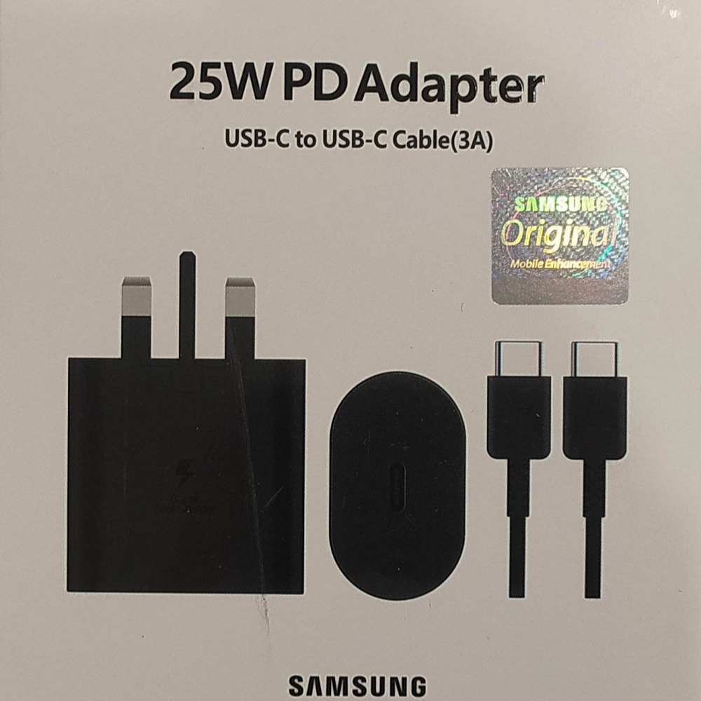 شارژر دیواری سامسونگ 25 وات مدل EP-TA800XBEGCN به همراه کابل تبدیل USB-C