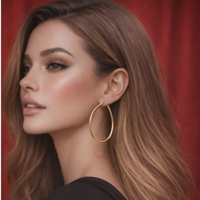 گوشواره حلقه ای استیل رنگ ثابت و ضدحساسیت