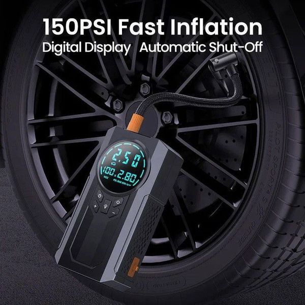 جامپ استارتر و پمپ باد چهارکاره JN‑088 (1000 آمپر) + چراغ LED + پاوربانک 18500mAh