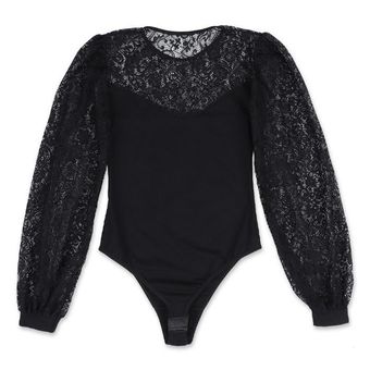 بادی نخی آستین تمام دانتل پاپیلون