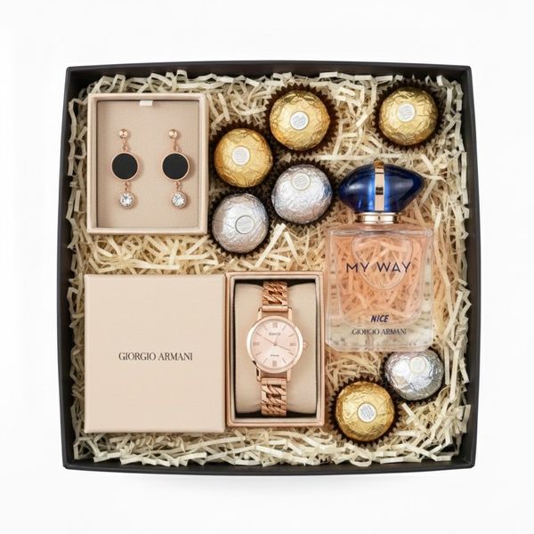 پک کادوی خاص زنانه | ساعت + بدلیجات + ادکلن
