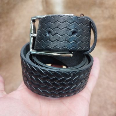 کمربند بافتی چرم گاومیش