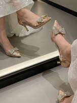 کفش مجلسی پاپیونی شیک رزگلد