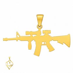 آویز طلا مردانه 18 عیار گالری صادقی مدل اسلحه