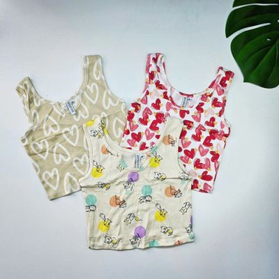 کراپ نیمتنه دخترانه وارداتی برند دیوایدد جنس نخ پنبه