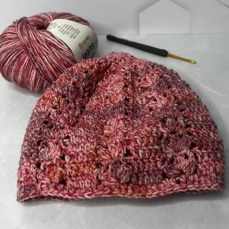 کلاه بافت زمستانه رنگ صورتی دستبافت