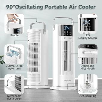 کولر قابل حمل  مدل F20 با نوسان 90 درجه و رطوبت‌ساز